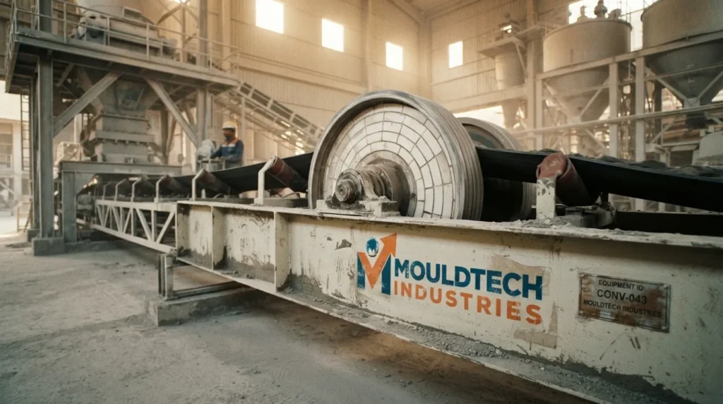 ceramic lagged pulley conveyor system cement plant