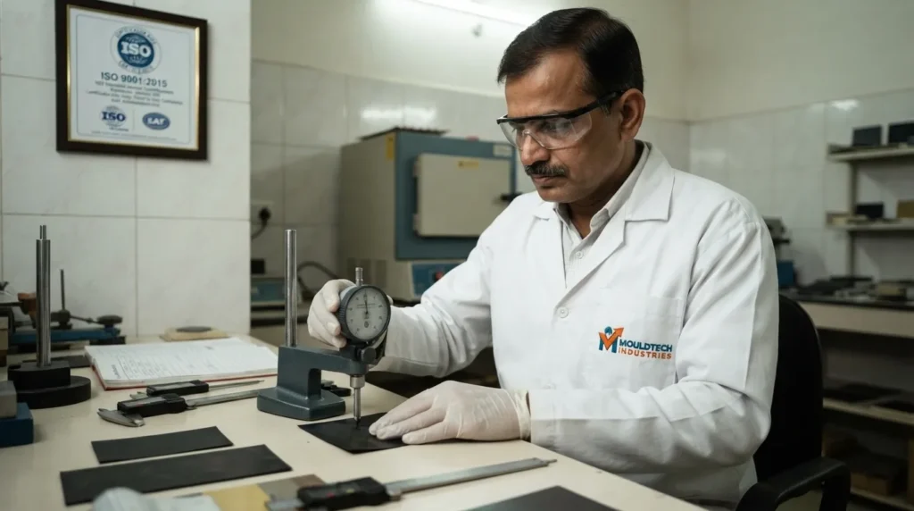 ISO 9001:2015 certified rubber liner manufacturing quality control Vadodara