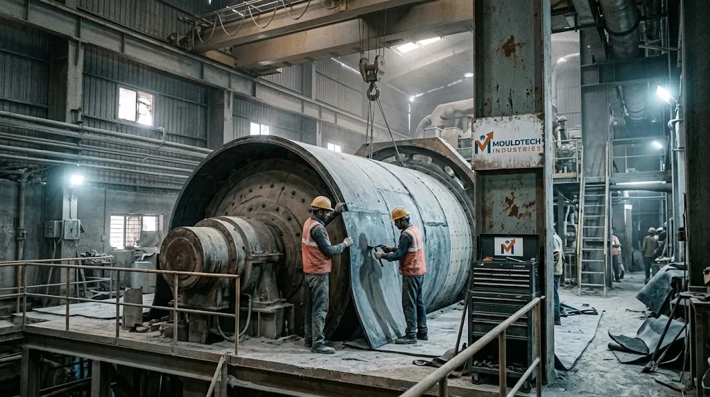 ball mill rubber liner installation