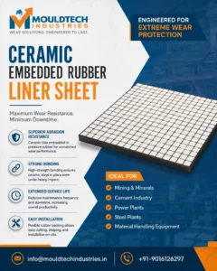 ceramic embedder rubber sheet liner by Moudltech